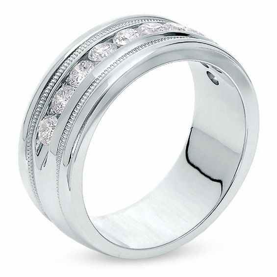 Previously Owned - 1 CT. T.w. Diamond Milgrain Band in 14K White Gold