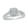 Thumbnail Image 1 of Previously Owned - 1/2 CT. T.W. Composite Diamond Square Split Shank Ring in 10K White Gold
