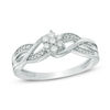 Thumbnail Image 0 of Previously Owned - 1/5 CT. T.W. Diamond Flower Cluster Loop Ring in 10K White Gold