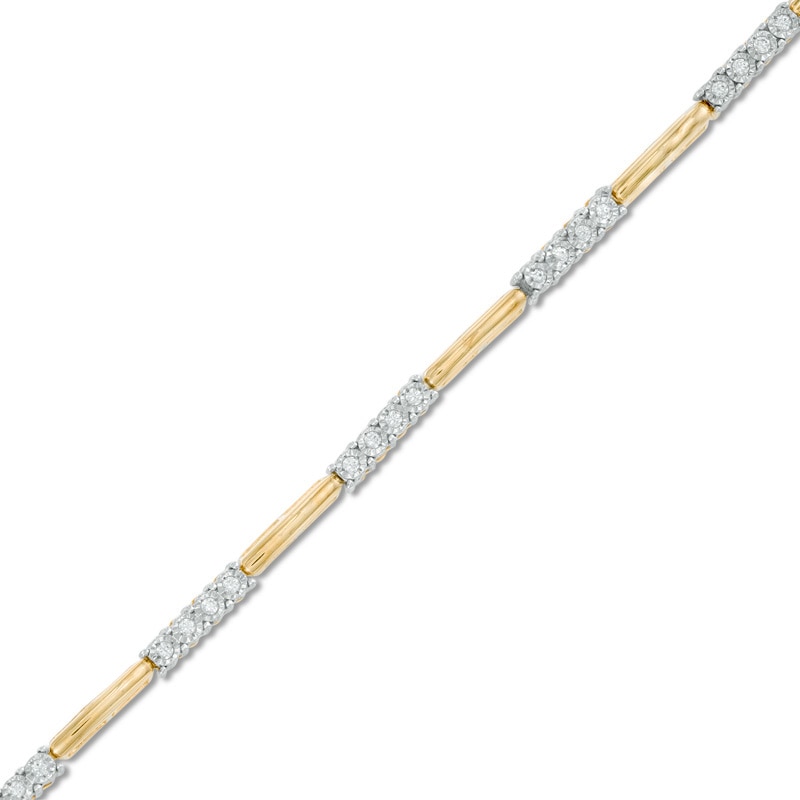 Main Image 1 of Previously Owned - 1/4 CT. T.W. Diamond Line Bracelet in 10K Gold