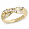 Thumbnail Image 1 of Previously Owned - 1/4 CT. T.W. Diamond Crossover Band in 14K Gold