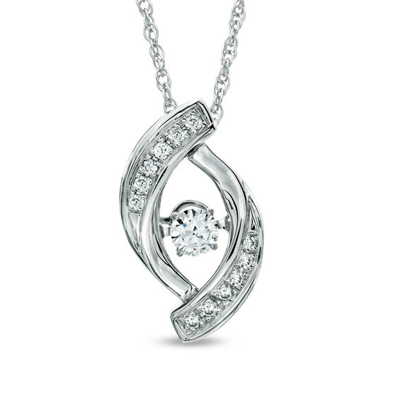 Previously Owned - 1/4 CT. T.w. Diamond Oval Pendant in 10K White Gold