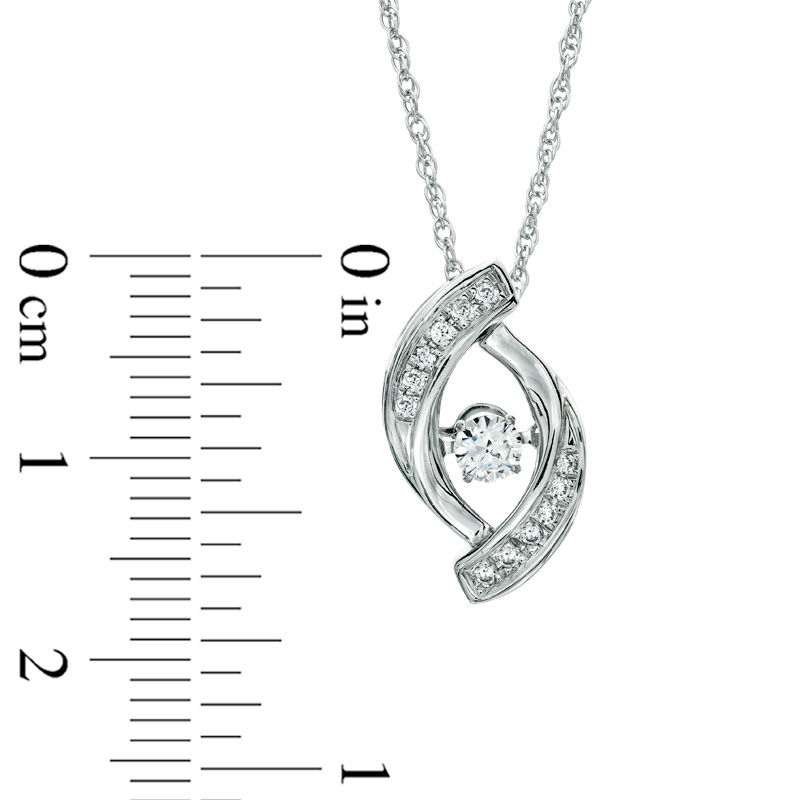 Main Image 2 of Previously Owned - 1/4 CT. T.W. Diamond Oval Pendant in 10K White Gold