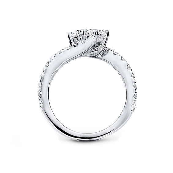 Previously Owned - Ever Us® 2 CT. T. W. Two-Stone Diamond Bypass Ring in 14K White Gold