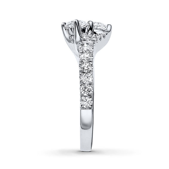 Previously Owned - Ever Us® 2 CT. T. W. Two-Stone Diamond Bypass Ring in 14K White Gold