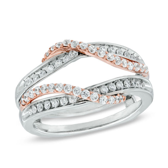 Previously Owned - 1/2 CT. T.w. Diamond Overlay Solitaire Enhancer in 14K Two-Tone Gold