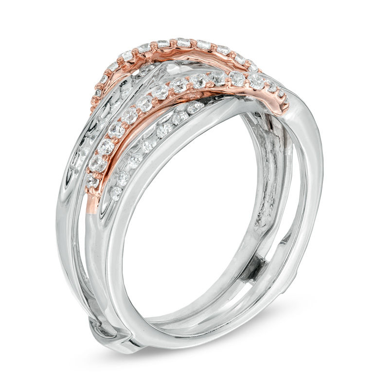 Main Image 2 of Previously Owned - 1/2 CT. T.W. Diamond Overlay Solitaire Enhancer in 14K Two-Tone Gold