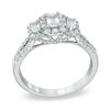 Thumbnail Image 2 of Previously Owned - 1 CT. T.W. Emerald-Cut Diamond Past Present Future® Ring in 14K White Gold (I/I1)