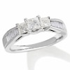 Thumbnail Image 1 of Previously Owned - 1-1/2 CT. T.W. Princess-Cut Diamond Three Stone Ring in 14K White Gold