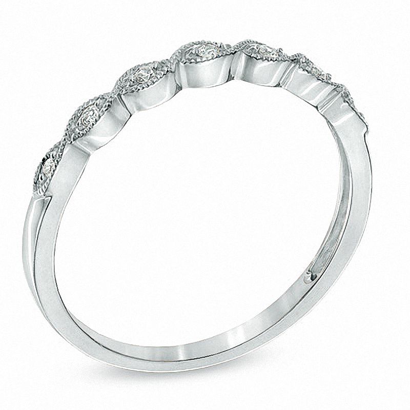 Main Image 2 of Previously Owned - Diamond Accent Milgrain Anniversary Band in 10K White Gold