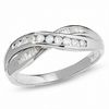 Thumbnail Image 0 of Previously Owned - 1/4 CT. T.W. Diamond Crossover Band in 14K White Gold