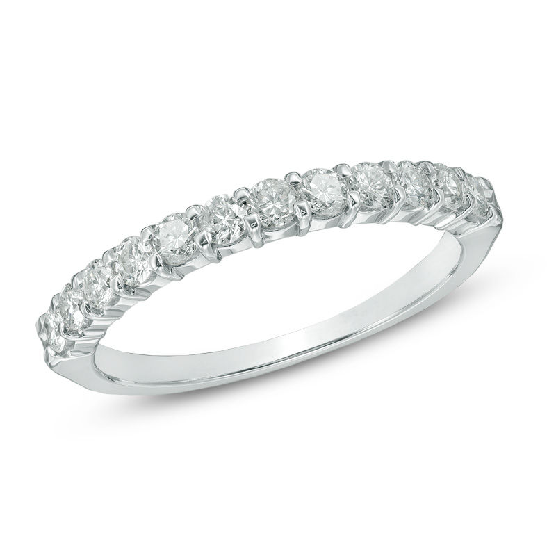 Previously Owned - Ladies' 1/2 CT. T.W. Certified Diamond Wedding Band in 14K White Gold (I/SI2)