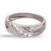Thumbnail Image 1 of Previously Owned - 1/8 CT. T.W. Diamond Three Stone Wedding Band in 10K White Gold