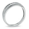 Thumbnail Image 2 of Previously Owned - Men's 1/10 CT. T.W. Diamond Wedding Band in 10K White Gold