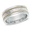 Thumbnail Image 1 of Previously Owned - 8.0mm Titanium and 10K Two-Tone Gold Wedding Band