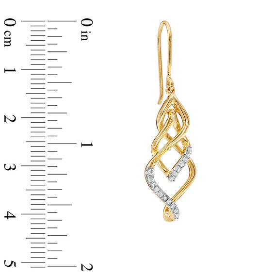 Previously Owned - 1/5 CT. T.w. Diamond Twisted Vine Drop Earring in 10K Gold