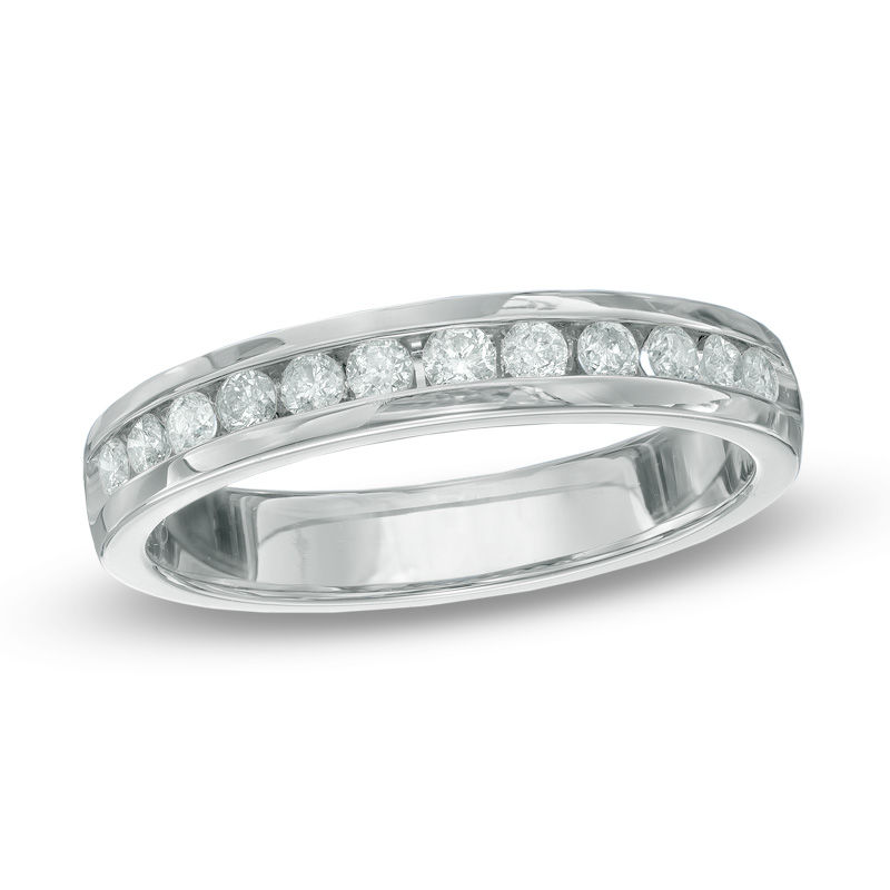 Main Image 1 of Previously Owned - 3/8 CT. T.W. Diamond Anniversary Band in Sterling Silver