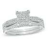 Thumbnail Image 1 of Previously Owned - 1/3 CT. T.W. Diamond Square Composite Bridal Set in 10K White Gold