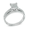 Thumbnail Image 2 of Previously Owned - 1/3 CT. T.W. Diamond Square Composite Bridal Set in 10K White Gold