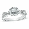 Thumbnail Image 1 of Previously Owned - 1/2 CT. T.W. Princess-Cut Diamond Frame Engagement Ring in 10K White Gold