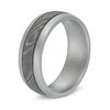Thumbnail Image 1 of Previously Owned - Men's 8.0mm Comfort-Fit Double Grooved Wedding Band in Damascus Stainless Steel