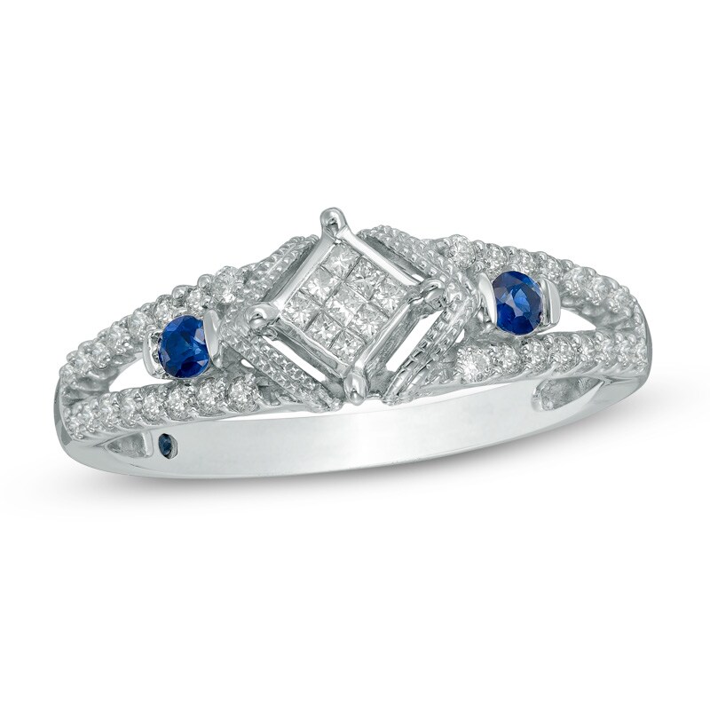 Main Image 1 of Previously Owned - Cherished Promise Collection™ 1/4 CT. T.W. Princess-Cut Diamond Promise Ring in 10K White Gold