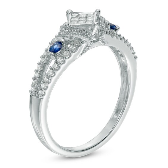 Previously Owned - Cherished Promise Collectionâ¢ 1/4 CT. T.w. Princess-Cut Diamond Promise Ring in 10K White Gold