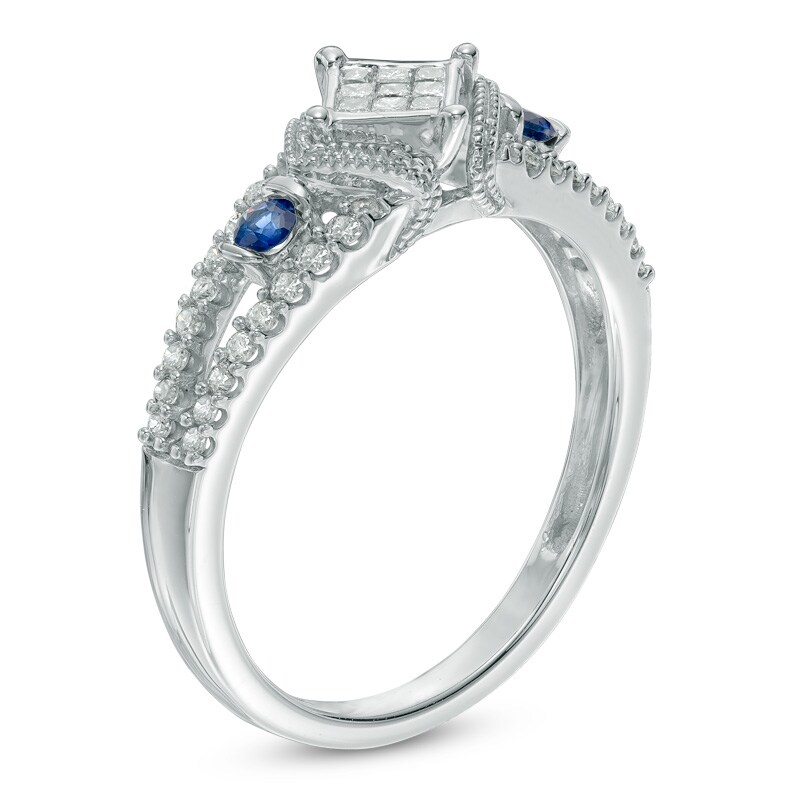 Main Image 2 of Previously Owned - Cherished Promise Collection™ 1/4 CT. T.W. Princess-Cut Diamond Promise Ring in 10K White Gold