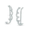 Thumbnail Image 1 of Previously Owned - Diamond Accent Scalloped Arrow Crawler Earrings in 10K White Gold