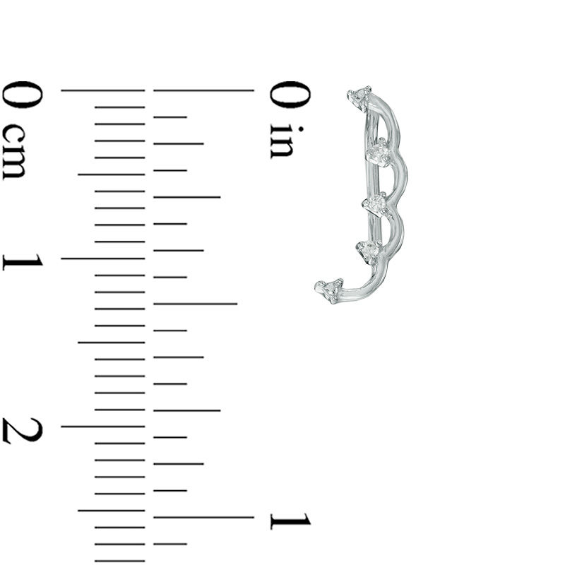 Main Image 2 of Previously Owned - Diamond Accent Scalloped Arrow Crawler Earrings in 10K White Gold