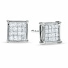 Thumbnail Image 1 of Previously Owned - 1/3 CT. T.W. Composite Princess Diamond Earrings in 14K White Gold