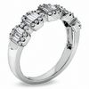 Thumbnail Image 2 of Previously Owned - 3/4 CT. T.W. Baguette and Round Diamond Band in 14K White Gold