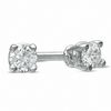 Thumbnail Image 1 of Previously Owned - 1/10 CT. T.W. Diamond Solitaire Stud Earrings in 14K White Gold (I-J/I2-I3)