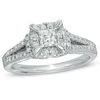 Thumbnail Image 1 of Previously Owned - 1 CT. T.W. Princess-Cut Diamond Vintage-Style Engagement Ring in 14K White Gold
