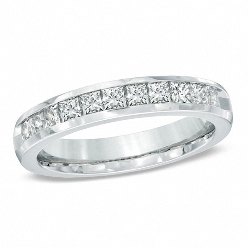 Main Image 1 of Previously Owned - 1 CT. T.W. Princess-Cut Diamond Wedding Band in 14K White Gold