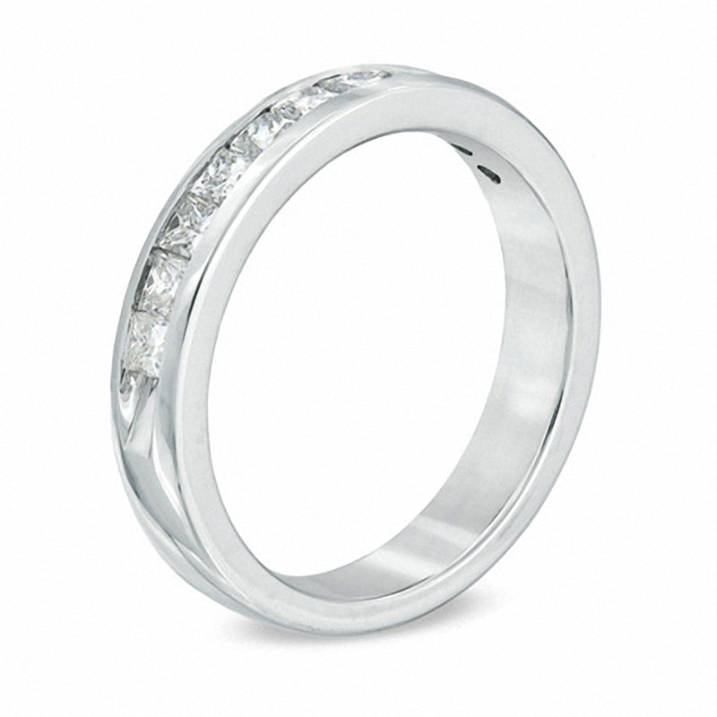 Main Image 2 of Previously Owned - 1 CT. T.W. Princess-Cut Diamond Wedding Band in 14K White Gold