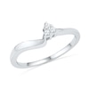 Thumbnail Image 3 of Previously Owned - 1/6 CT. T.W. Diamond Three Stone Slant Bridal Set in 10K White Gold