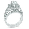Previously Owned - 2-1/5 CT. T.W. Diamond Double Frame Bridal Set in 14K White Gold