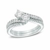 Thumbnail Image 1 of Previously Owned - Ever Us® 2 CT. T.W. Two-Stone Diamond Bypass Anniversary Band in 14K White Gold
