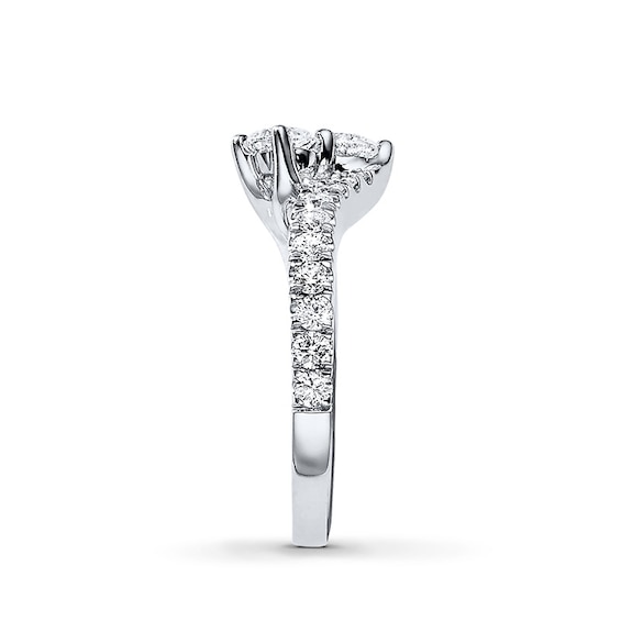 Previously Owned - Ever UsÂ® 2 CT. T.w. Two-Stone Diamond Bypass Anniversary Band in 14K White Gold