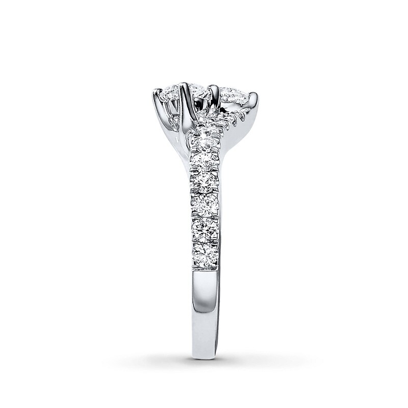 Main Image 4 of Previously Owned - Ever Us® 2 CT. T.W. Two-Stone Diamond Bypass Anniversary Band in 14K White Gold