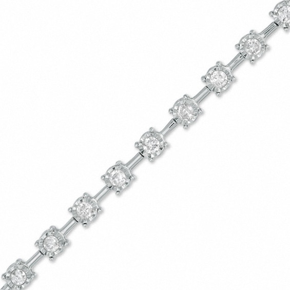 Previously Owned - 1 CT. T.w. Diamond Stick Line Bracelet in 10K White Gold