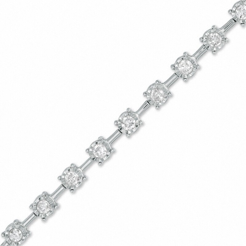 Main Image 1 of Previously Owned - 1 CT. T.W. Diamond Stick Line Bracelet in 10K White Gold