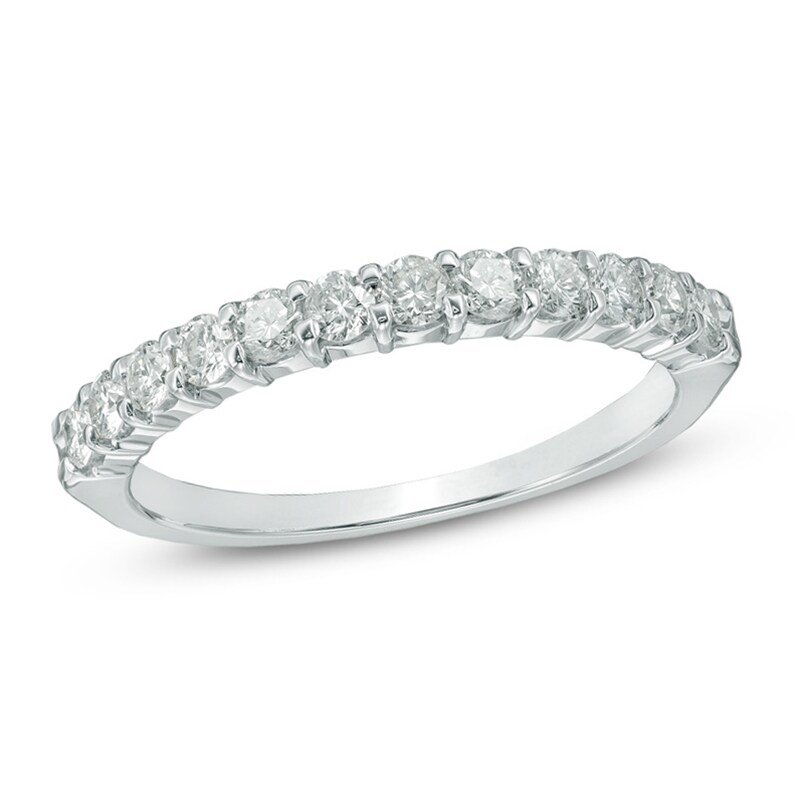 Main Image 1 of Previously Owned - 1/2 CT. T.W. Diamond Wedding Band in 14K White Gold (I/SI2)