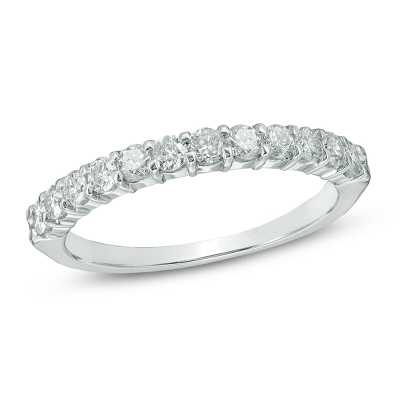 Previously Owned - Ladies' 1/2 CT. T.W. Diamond Wedding Band in 14K White Gold (I/SI2)