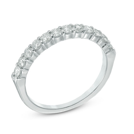 Previously Owned - 1/2 CT. T.w. Diamond Wedding Band in 14K White Gold (I/Si2)