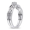 Thumbnail Image 2 of Previously Owned - 1/6 CT. T.W. Diamond Loose Braid Bridal Set in 10K White Gold