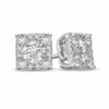 Thumbnail Image 1 of Previously Owned - Lab-Created White Sapphire Composite Square Stud Earrings in Sterling Silver