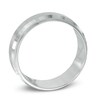 Thumbnail Image 2 of Previously Owned - 8.0mm Bevelled Milgrain Comfort Fit Wedding Band in 14K White Gold - Size 10