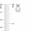Thumbnail Image 2 of Previously Owned-Honora 7.0-7.5mm Freshwater Cultured Pearl and Diamond Accent &quot;X&quot; Earrings in Sterling Silver